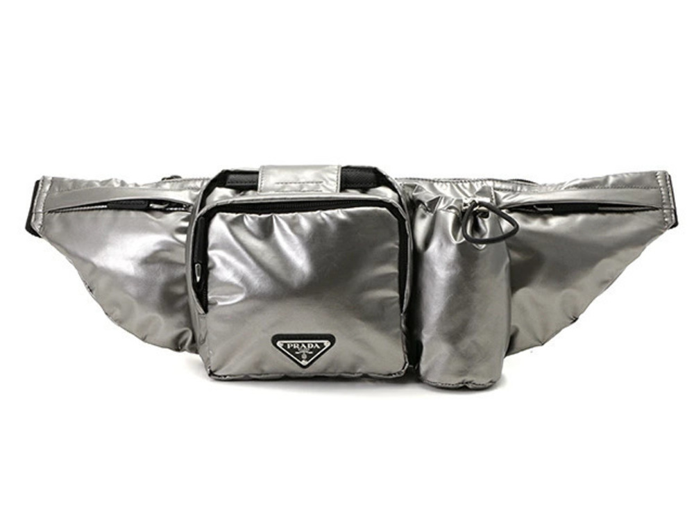 Prada waist bag silver metallic